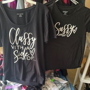 Family set- Black Tee with White Print